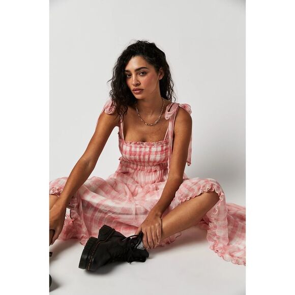 Free People Dorothy Gayle Plaid Smocked Maxi Dress - Picture 2 of 8
